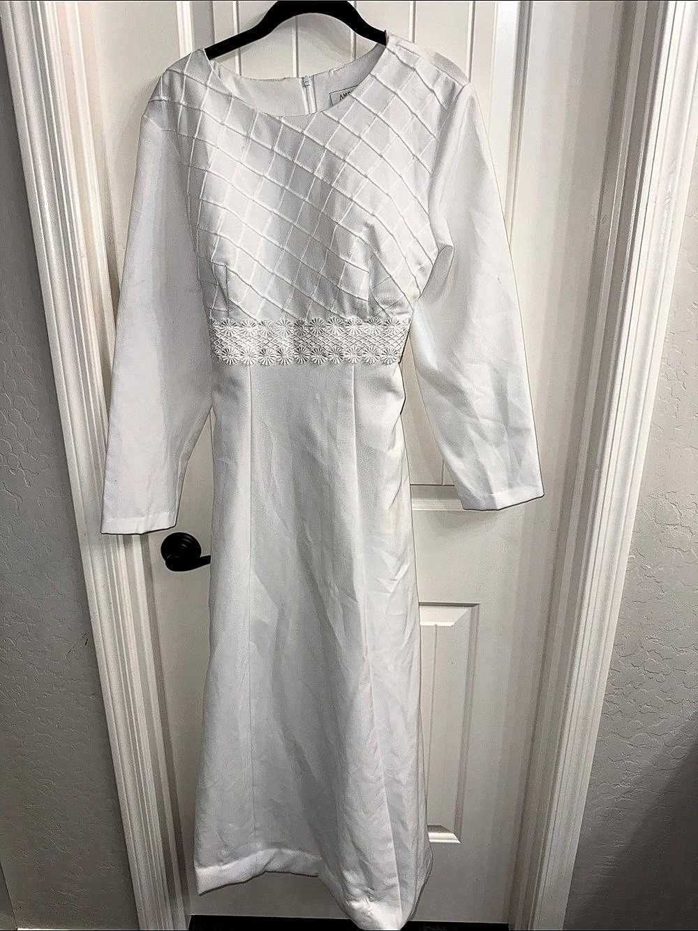 Amber White Maxi Dress sz L —LDS temple dress